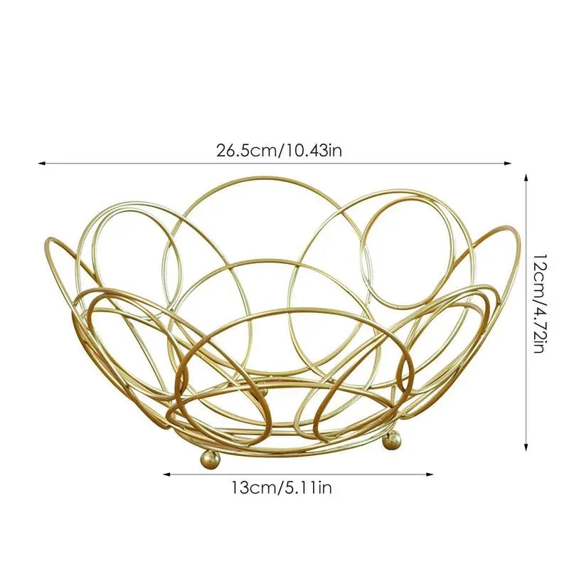 FLORAL IRON FRUITS & VEGGIES BASKET