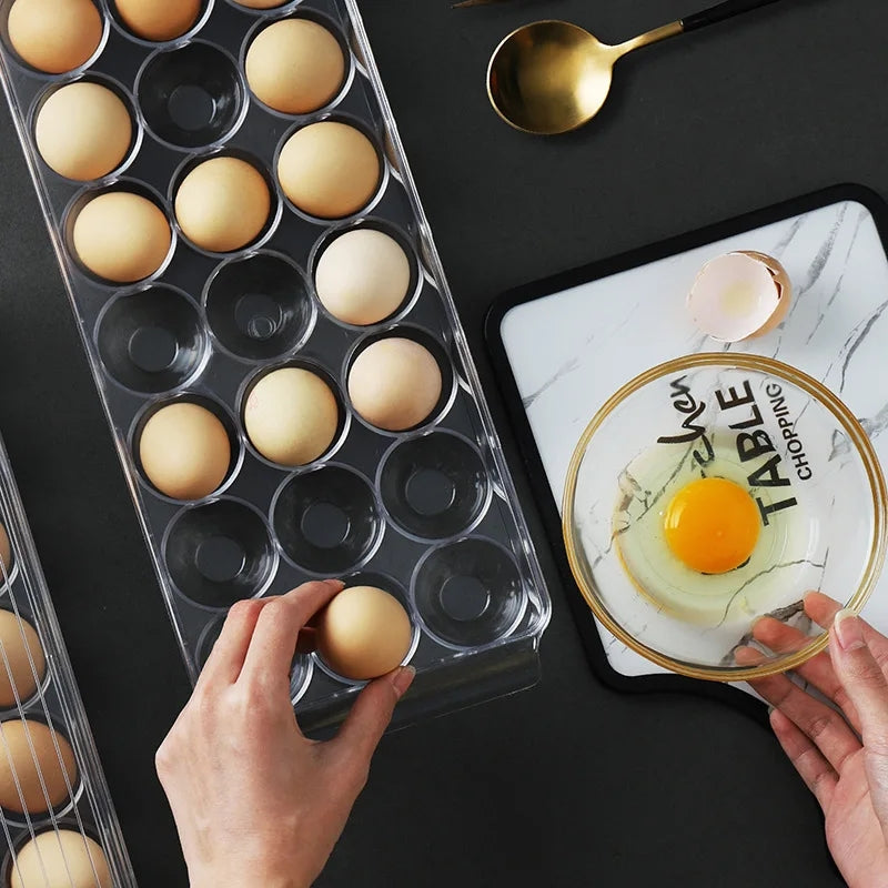 MULTIPLE GRIDS EGG STORAGE BOX WITH LID